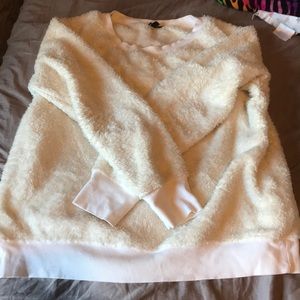 White fluffy sweater
